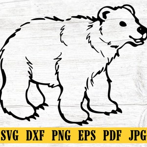 Polar Bear SVG, Polar Bear Cut File, Polar Bear DXF, Polar Bear PNG, Polar Bear Clipart, Polar Bear Silhouette, Polar Bear Cricut File