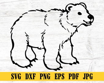Polar Bear SVG, Polar Bear Cut File, Polar Bear DXF, Polar Bear PNG, Polar Bear Clipart, Polar Bear Silhouette, Polar Bear Cricut File