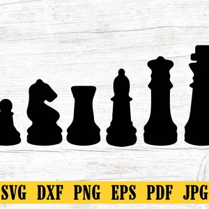 Chess SVG, Chess PNG, Chess Clipart, Chess Pieces Svg, Chess Pieces Png, Chess Stencil, Chess Cricut Silhouette Cut File, Print At Home