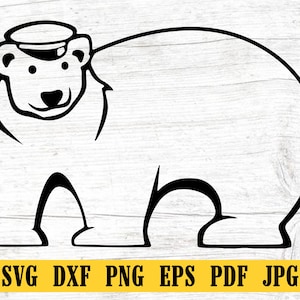 Kapitän Eis, Eisbär SVG, Eisbär geschnitten Datei, Eisbär DXF, Eisbär PNG, Eisbär Clipart, Silhouette, Bär Cricut Datei