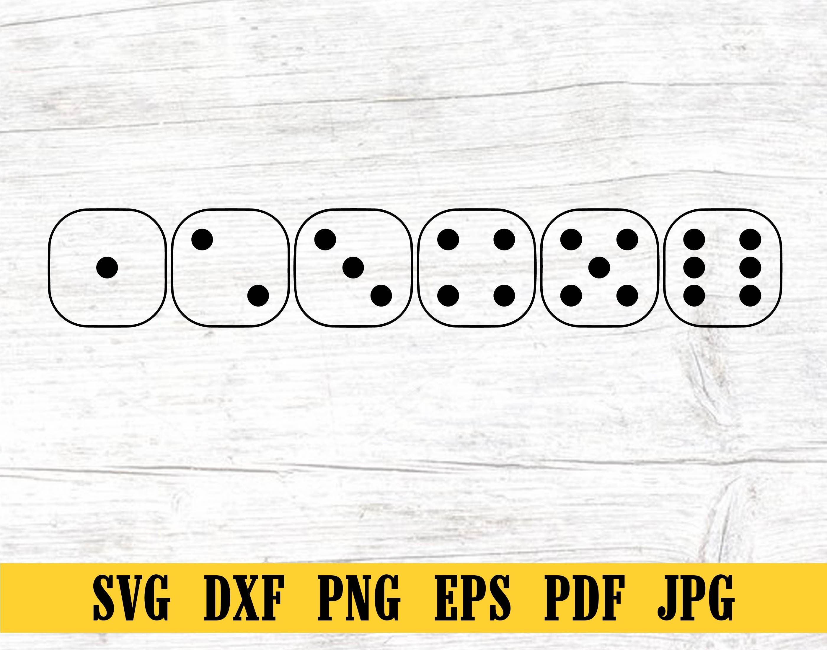 Six Sided Dice Faces,dice SVG, Dice DXF, Dice PNG, Dice Clipart, Dice