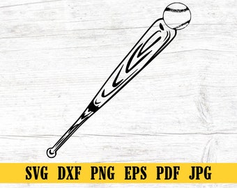 Baseballschläger svg, eps, dxf, png, Baseball svg, Holzschläger svg, Baseballschläger geschnittene Datei, hölzerne Fledermaus, Silhouette, Cricut geschnittene Datei, digitaler Download