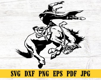 Rodeo Svg , Cowboy Svg , Western Cowboy Riding Horse svg , Rodeo Cowboy Svg , Horse Svg ,Rodeo Png , Cricut & Silhouette ,Png Dxf Jpg Eps