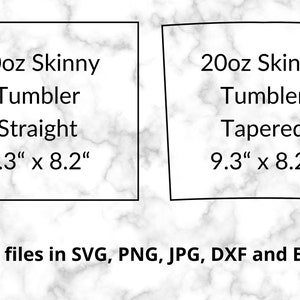 20oz Skinny Tumbler Template Tapered Straight Tumbler Template Svg Dxf, 20oz Skinny Tumbler Full Wrap, Sublimation Templates PNG SVG