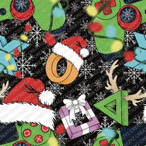 Gaming Christmas Seamless file black colorways