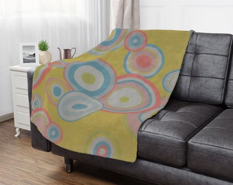 Colorful Bubbles Throw Blanket, abstract art, abstract, colorful throw, decorative blanket, colorful, throw blanket, christmas gift