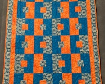 Blue & orange quilt