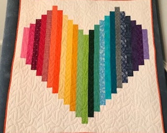 Rainbow Heart Quilt