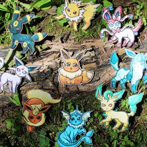 Eeveelution Stickers - Rainbow Holographic Vinyl Sticker