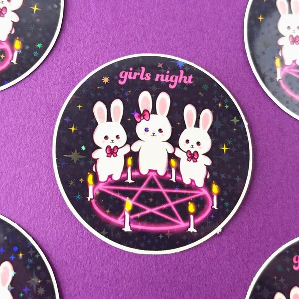 Girls Night - Rainbow Holographic Vinyl Sticker
