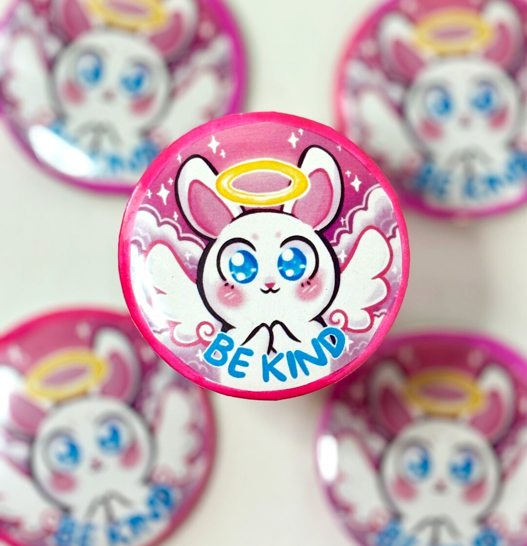 Be Kind - Cute Bunny Button 2.25