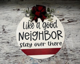 funny wooden wreath sign