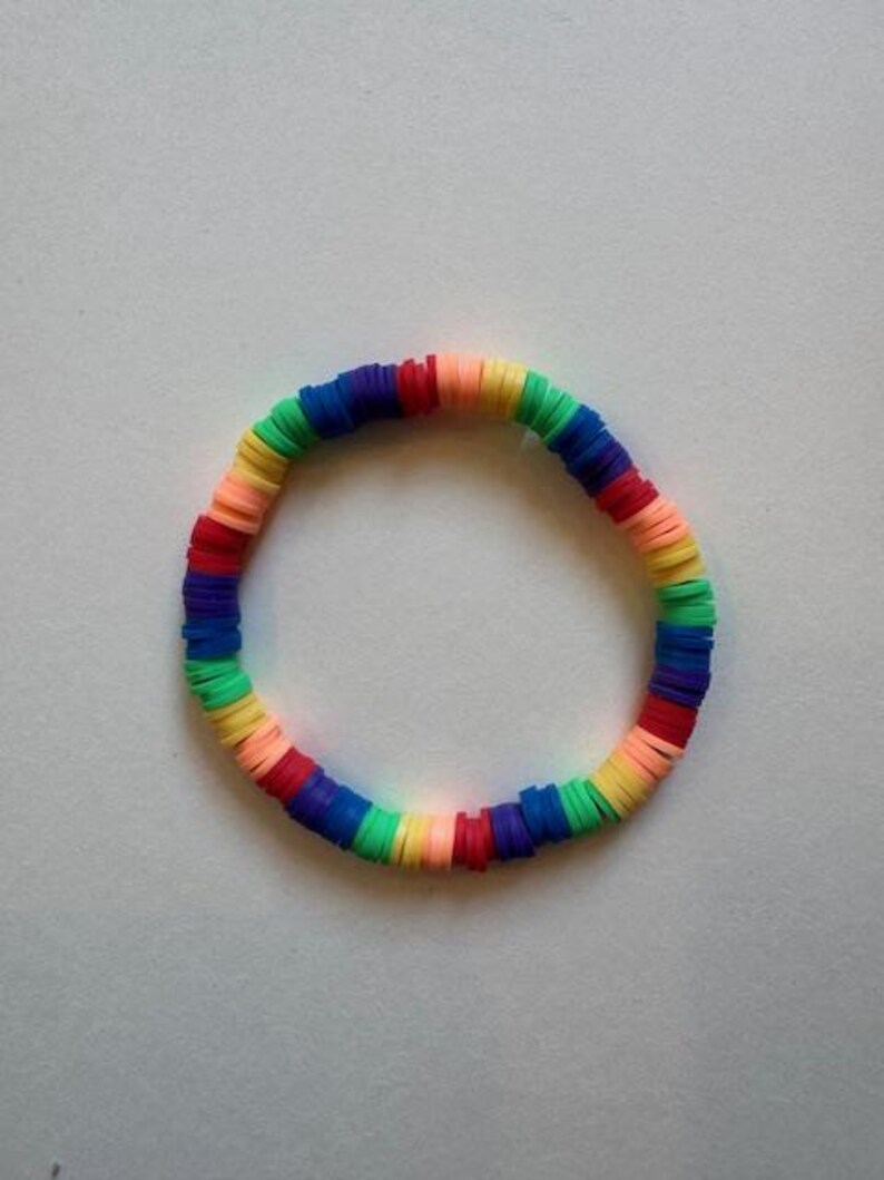 RAINBOW Clay Beaded Friendship Bracelet - Pride Jewelry - Etsy