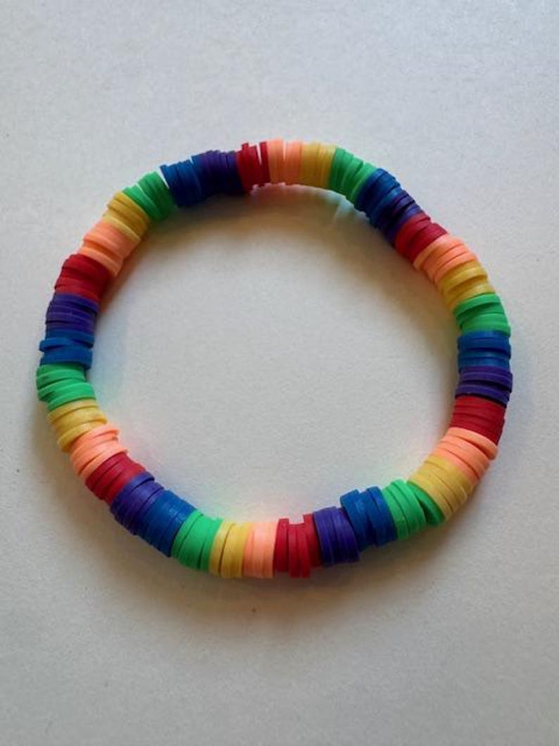 RAINBOW Clay Beaded Friendship Bracelet - Pride Jewelry - Etsy