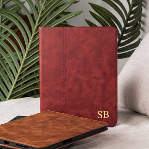 Personalized Leather iPad Case with Pen Holder: iPad Pro/Air/Mini