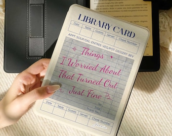 Library Card Kindle Case, Magnetic Bookish Reader Gift