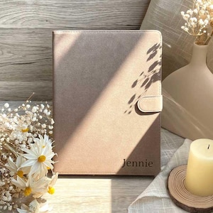 Bruin-effen kleur serie gepersonaliseerde leren iPad-hoes 10e generatie hoes hoes iPad Pro11 12,9 10,2 9,7 inch mini6 2023 iPad Air 5,4