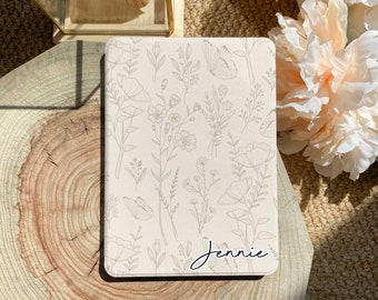 Clear Kindle Case: Floral Design, Auto Wake/Sleep, Bookish Gift