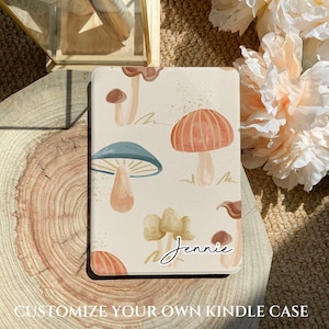 Mushroom Kindle Paperwhite Case: Clear Back, Auto Wake/Sleep