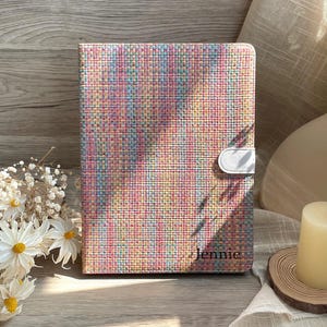 Regenboog geruite gepersonaliseerde lederen iPad case 10e generatie case covers iPad Pro11 12,9 10,2 9,7 inch mini6 2023 iPad Air 5,4