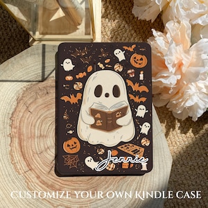 HalloweenGhost Reader Kindle Paperwhite 12th 7&#39;&#39; Case,Kobo Case with Back Clear,Kindle 2024 Colorsoft,Back Magnetic Case for Kindle 11th Gen