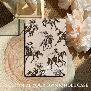 Retro Cowgirl Kindle Case: Paperwhite, Kobo Libra Color, Hand Strap