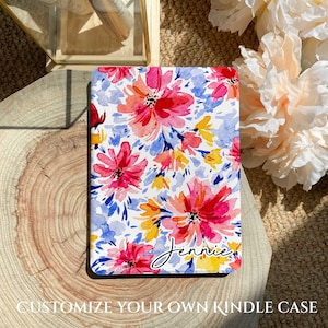 Floral Kindle Paperwhite Case: Clear Back, Auto Wake/Sleep