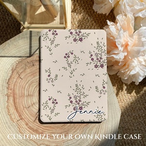 Floral Clear Back Kindle Paperwhite Case: Auto Wake/Sleep