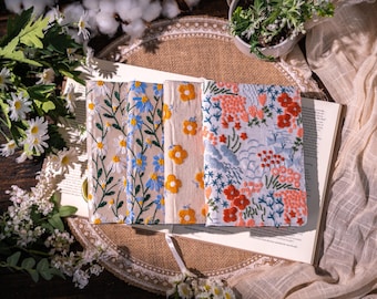 Botanische bloemenborduurwerk KPW6 Kindle-hoes met standaard en draagriem: Bloemenstof hoes voor Kindle Paperwhite 6
