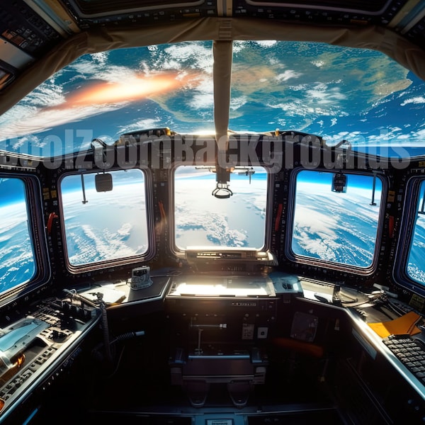 International Space Station Zoom Background 4 pack! Unique Zoom backgrounds, zoom, high tech, meeting room, virtual background, vtuber