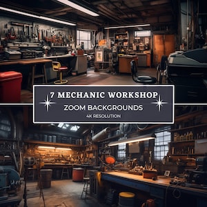 Puede incluir: Un taller mecánico abarrotado con herramientas, equipos y un banco de trabajo. El taller tiene un suelo de hormigón, paredes de ladrillo visto y una gran ventana. Hay varias herramientas colgadas en las paredes, incluyendo llaves, destornilladores y martillos. También hay un banco de trabajo con un tornillo de banco y una variedad de herramientas. El taller está bien iluminado y tiene un ambiente vintage.