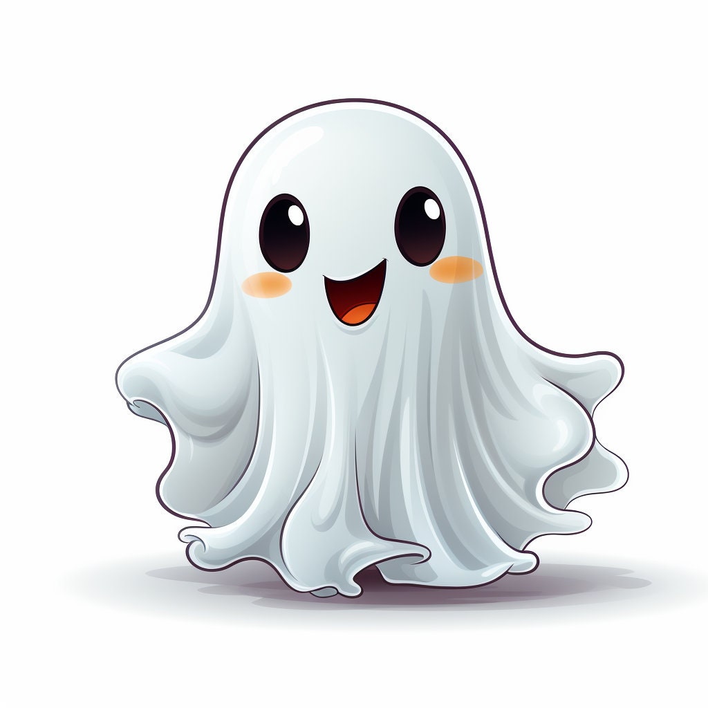 Cute Ghost Cartoon Halloween Clipart - Etsy