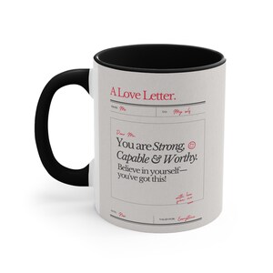 Taza con carta de amor, taza de café motivacional, regalos de taza, taza de autocuidado, regalo lindo, regalo para ella