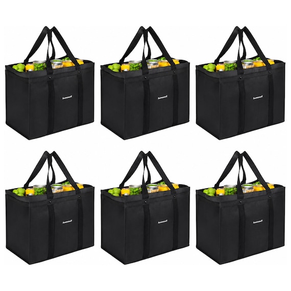 Homemell Heavy Duty Reusable Grocery Bags, Large Shopping Tote Bag, 6 Pack