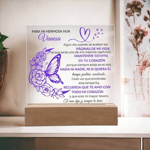 Lampara de Amor eterno| Placa acrílica | | regalo de navidad hija| regalo de 15 anos | sweet 16| quincianera| Cumpleanos hija| Personalizad