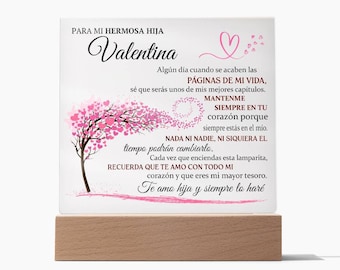 Lampara Con Mensaje de Amor Para Hija - Personalizado - Eres Mi Mayor Tesoro - Regalos de Navidad para Hija, Regalos de Cumpleanos para Hija