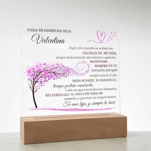 Lampara Con Mensaje de Amor Para Hija - Personalizado - Eres Mi Mayor Tesoro - Regalos de Navidad para Hija, Regalos de Cumpleanos para Hija