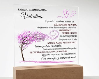 Lampara Con Mensaje de Amor Para Hija - Personalizado - Eres Mi Mayor Tesoro - Regalos de Navidad para Hija, Regalos de Cumpleanos para Hija