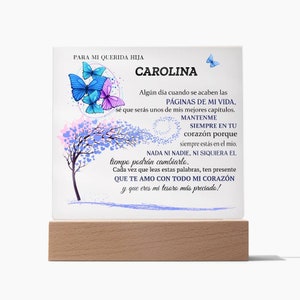 Lampara Con Mensaje de Amor Para Hija - Personalizado - Eres Mi Mayor Tesoro - Regalos de Navidad para Hija, Regalos de Cumpleanos para Hija