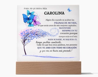 Lampara Con Mensaje de Amor Para Hija - Personalizado - Eres Mi Mayor Tesoro - Regalos de Navidad para Hija, Regalos de Cumpleanos para Hija