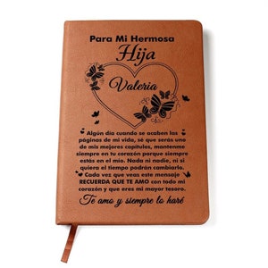 Hermosa hija libreta personalizada con nombre | regalo con dedicatoria para hija| Idea de regalos para hija en su cumpleanos|