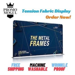 Custom Tension Fabric Display | Trade Show Step Repeat Banner Stand | Photo Booth Backdrop Corporate Event Expo Portable Signage