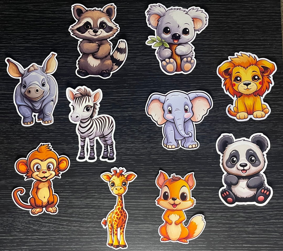 Animal Stickers (pack X10 No Duplicates) High Quality - Etsy