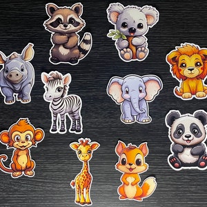 Autocollants Animaux (pack x10 sans Doublons) Haute Qualité