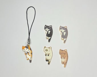 tiny cat phone charms
