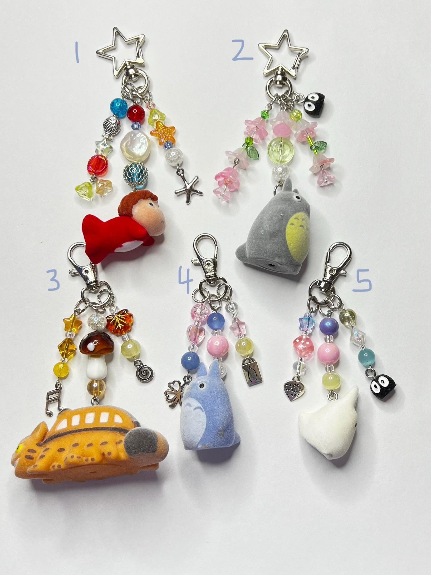 ghibli flocked gacha keychains