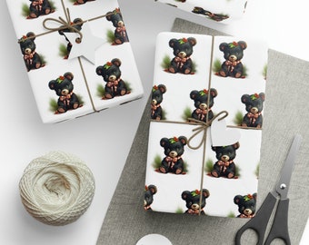 Baby Bear Cub Christmas, Holiday Fun Giftwrap Paper, Cute Gift Wrap, Holiday Wrapping Paper, Winter X-mas Gift Wrap, Boys Gift, Girls Gift
