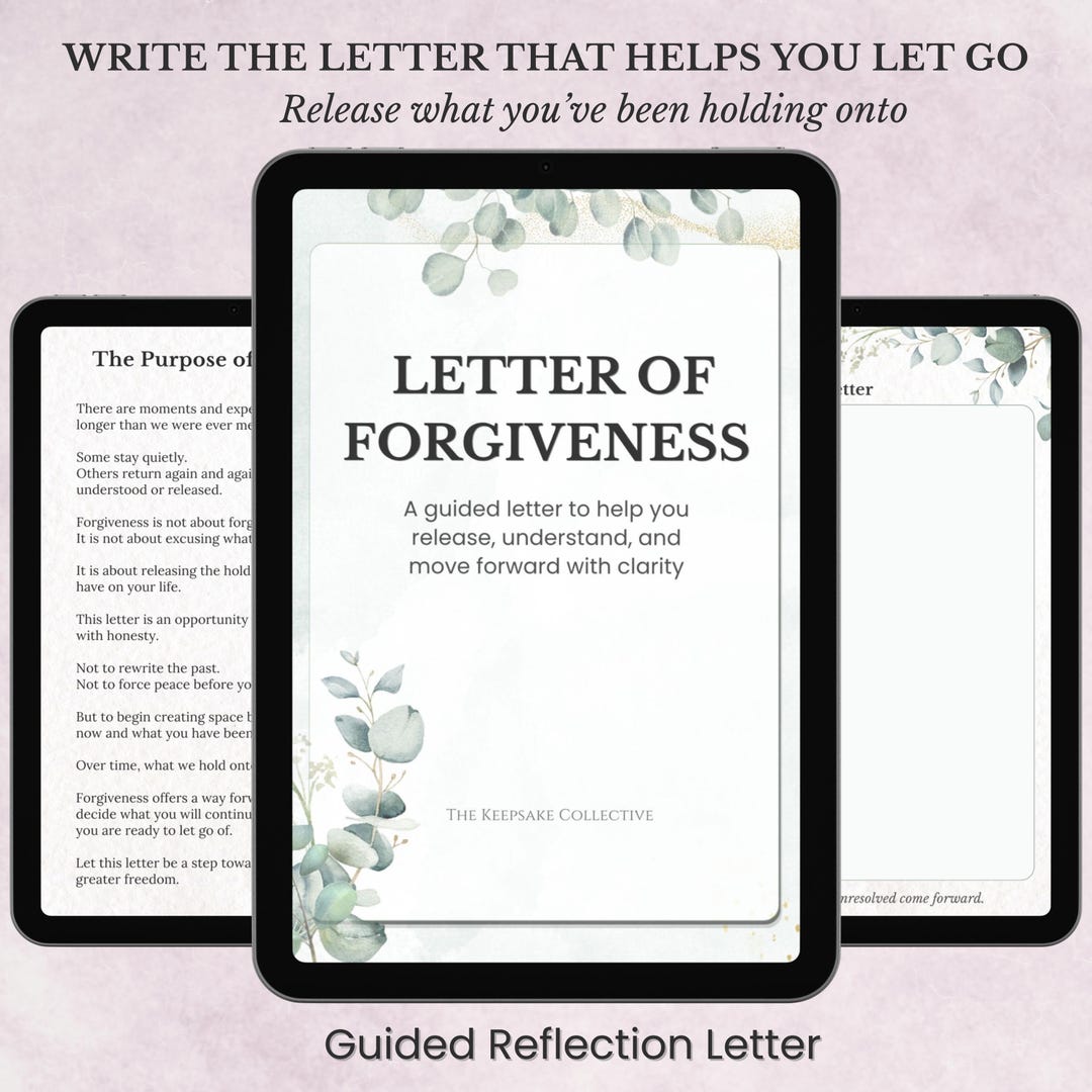 Letter of Forgiveness Journal, Let Go and Move Forward, Emotional ...