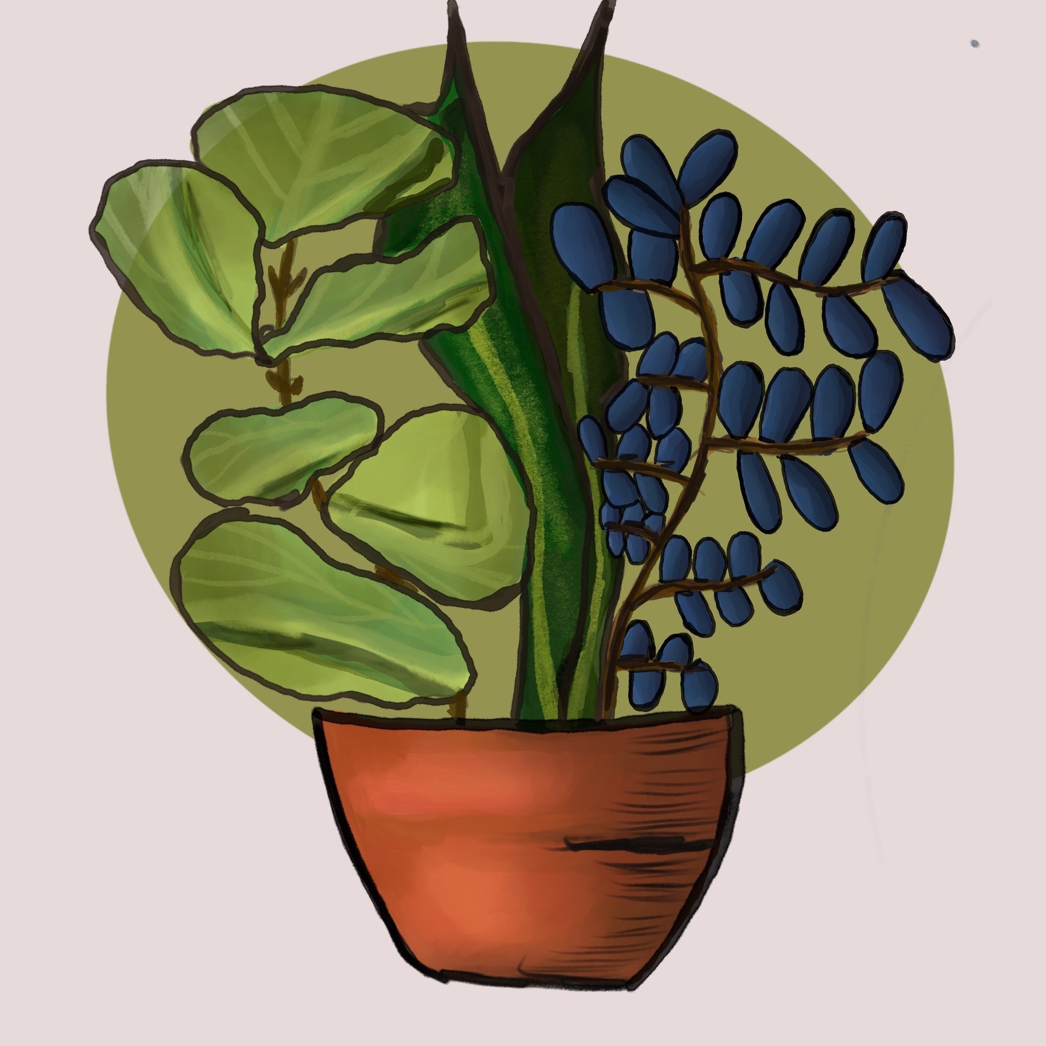 PRINTABLE: Potted Plant Art Print - Etsy
