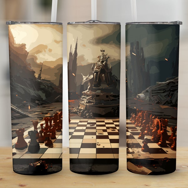 20oz Chess Seamless Sublimation Tumbler, chess gift tumbler, Seamless 20oz Sublimation Tumbler, Sublimation Design PNG